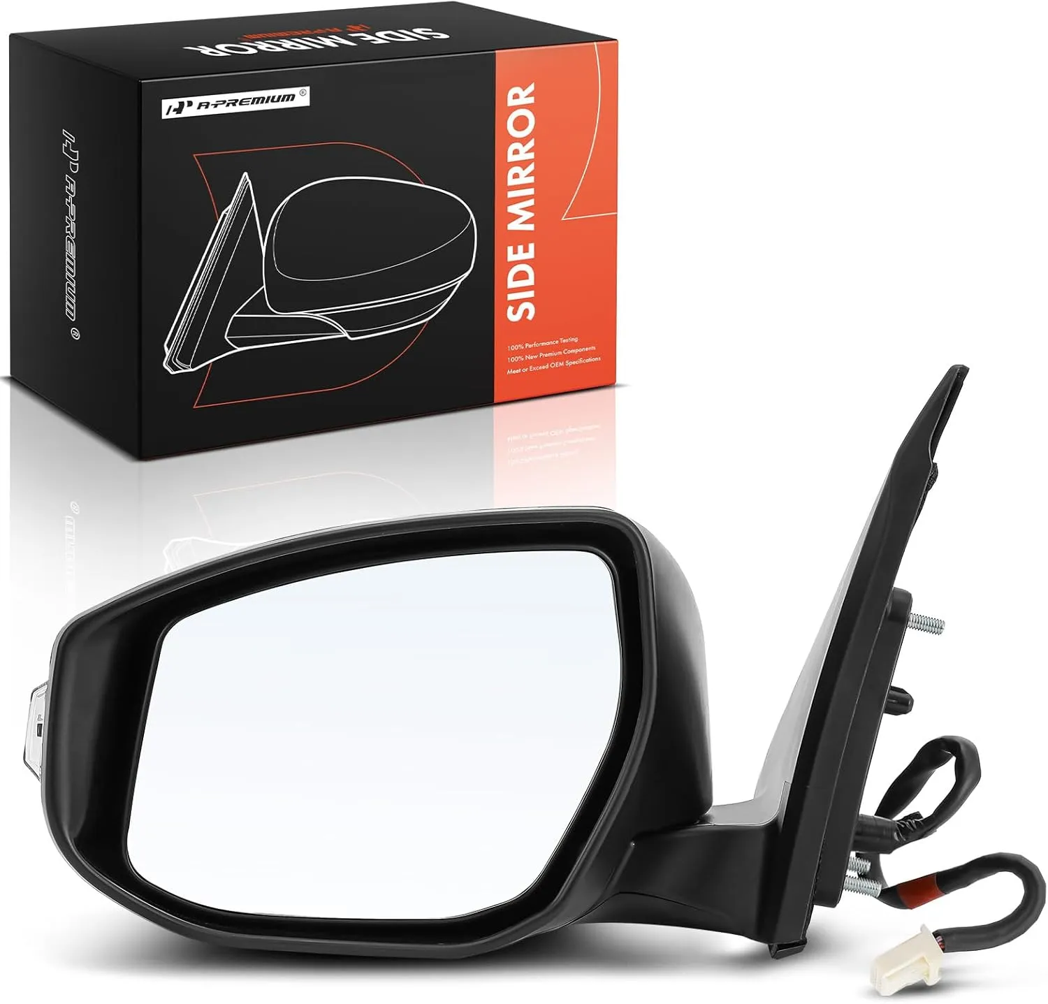 A-Premium Driver Side Power Door Mirror - Compatible with Nissan Sentra 2013 2014 2015 - Heated Manual Folding Black Outside Rear View Mirror with Turn Signal - Replace# 96302-3SG0D