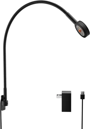 acegoo Minimalist Bedside LED Reading Light, Wall/Wooden Headboard Mounted Flexible Gooseneck Book Light, Rotatable Lamp Head & Convenient Light Head Switch, CRI 90  4000K, Powered by USB
