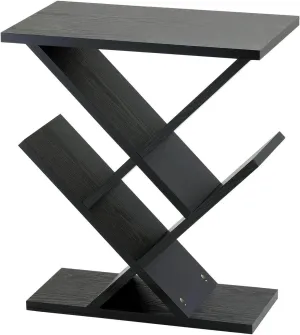 Adesso Zig-Zag Accent Table - Table Bookshelf - Storage Side Table. Home Furnishings and Decor , Black