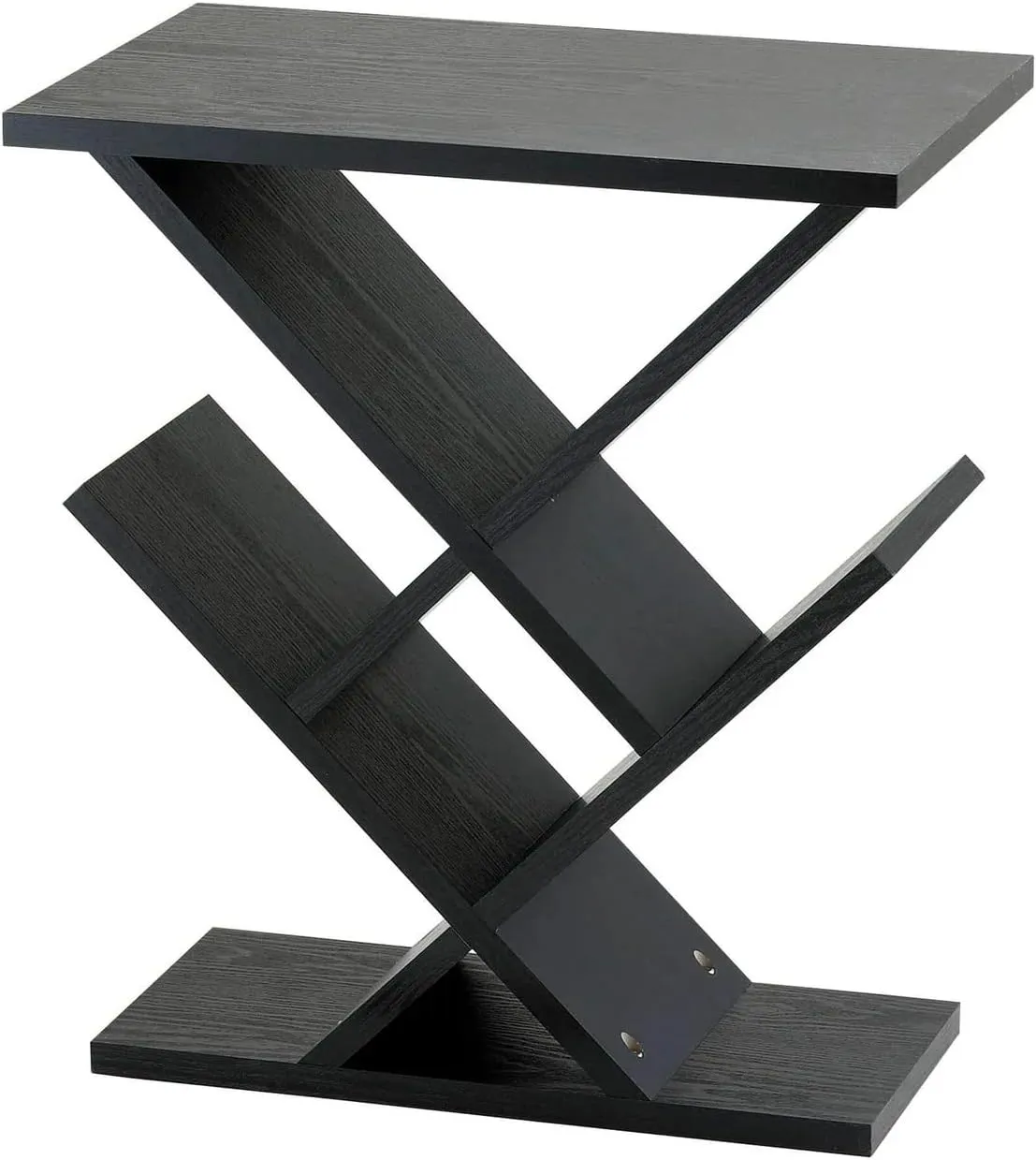 Adesso Zig-Zag Accent Table - Table Bookshelf - Storage Side Table. Home Furnishings and Decor , Black