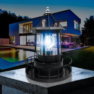 Adjustable Solar-Powered LED Lighthouse for Garden - Decorative Solar Lighthouse for Outdoor Areas