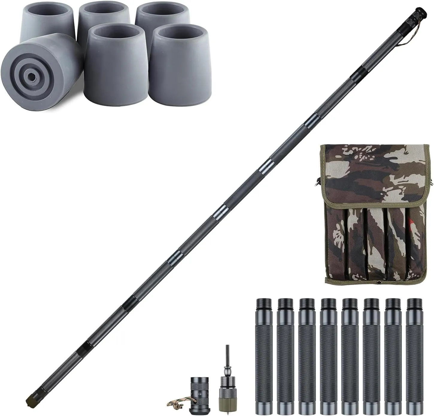 aiGear Premium Walking Hiking Stick and Anti Skid Rubber Tips