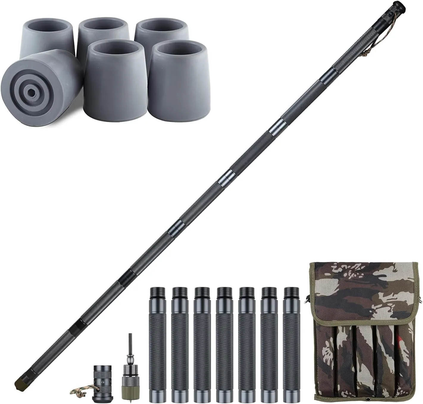 aiGear Premium Walking Hiking Stick and Anti Skid Rubber Tips