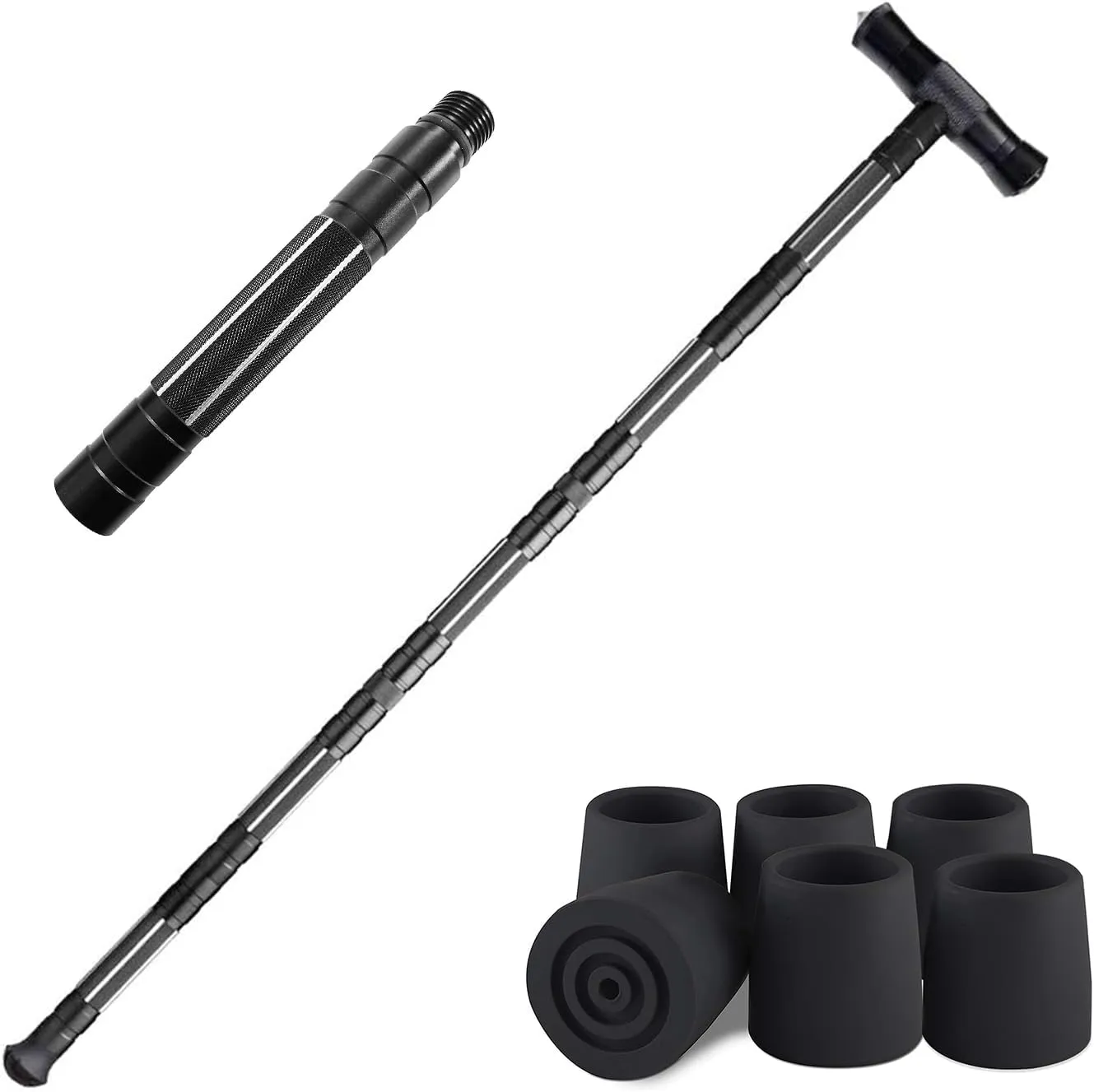 aiGear Premium Walking Hiking Stick and CNC Machined Ext Section and Anti Skid Rubber Tips