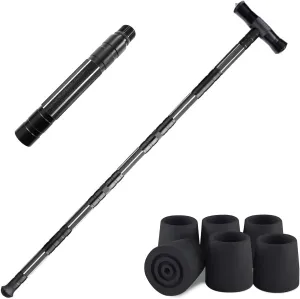 aiGear Premium Walking Hiking Stick and CNC Machined Ext Section with 6 Pack Anti Skid Rubber Tips