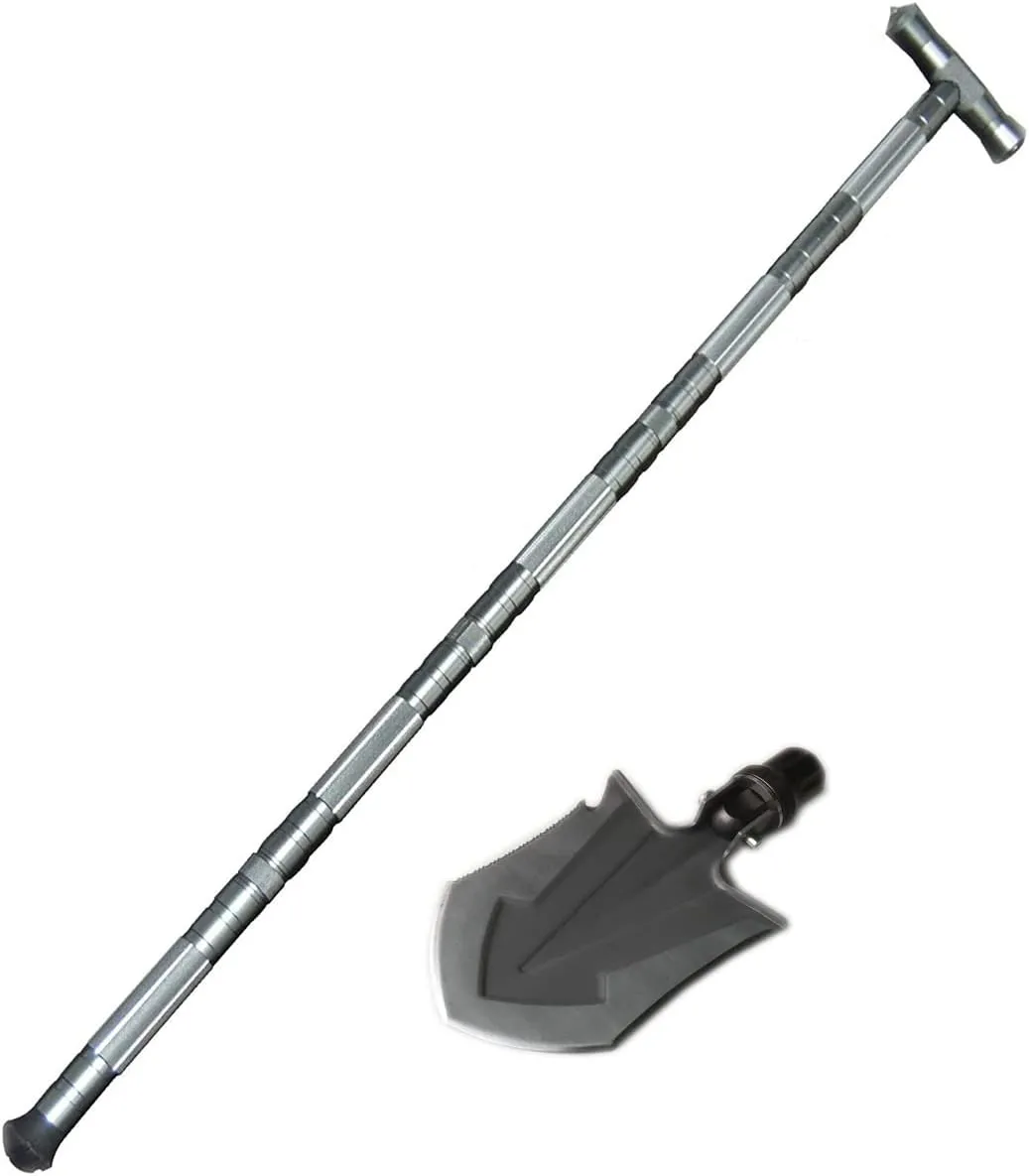 aiGear Premium Walking Hiking Stick CNC Machined Outdoor Trekking Poles Color Gray Compitable with Shovel Head