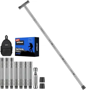 aiGear Tactical Hiking Walking Staff - Outdoor Trekking Poles Adjustable Tactical Hiking Stick for Survival Camping Hiking