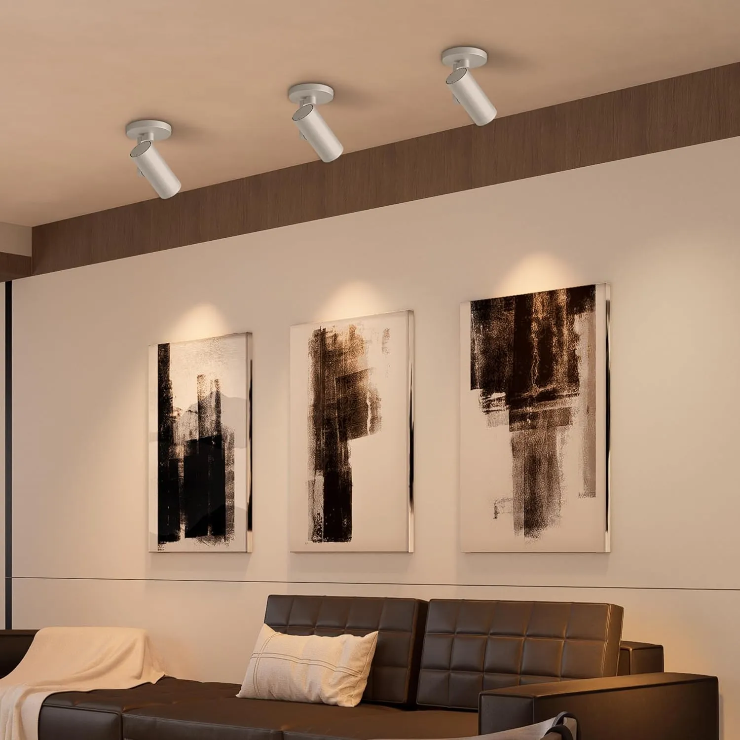 Aisilan 4 Pack LED Zoomable Ceiling Spotlight 12W Dimmable Adjustable Beam Angle 10-55° Swivelable Angle CRI 97 Matt Aluminum Accent Lamp for Corridor Mural Living Room Warm White 3000K