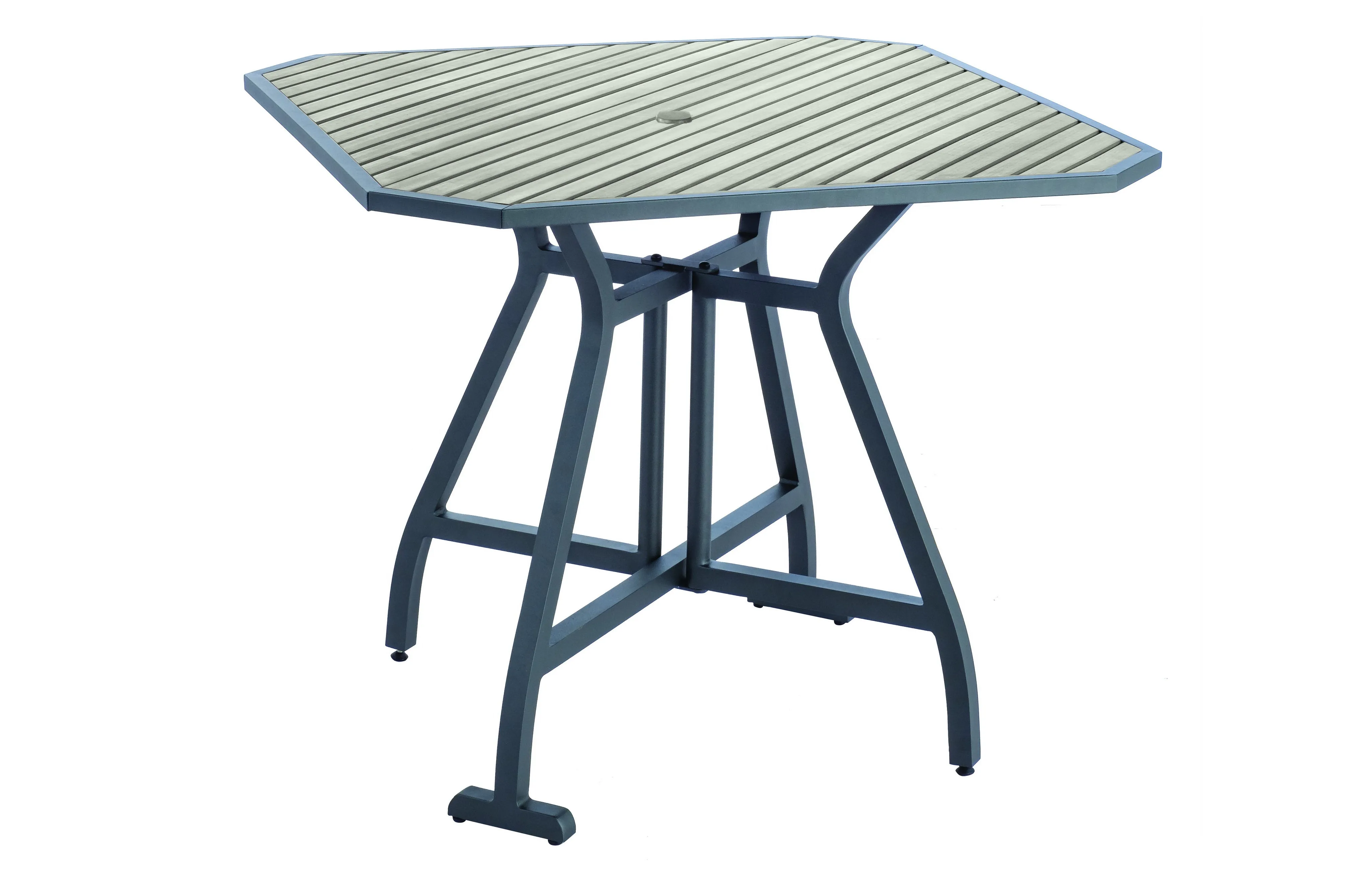 Alfresco Home Oden Gray 43" Square Aluminum & Polywood Folding Gathering Table - 300-2012