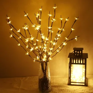 AMARS 2 Pack Lighted Prelit Twig Tree Branches Lights, Battery Operated, Room Decor LED Cherry Blossoms Lamp Christmas Holiday Decorative Sticks Vase Filler for Home Decoration (29.5inch)