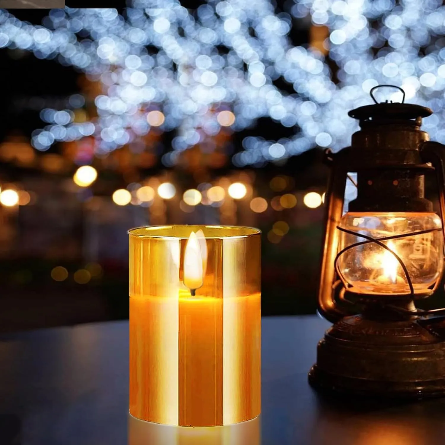 Amber Flameless Candles, 5 Pack Battery Operated Candles with Flickering Flame, Large Pillar Candles with 2 Remote and Timer for Party/Hotel/Wedding/Birthday Decoration