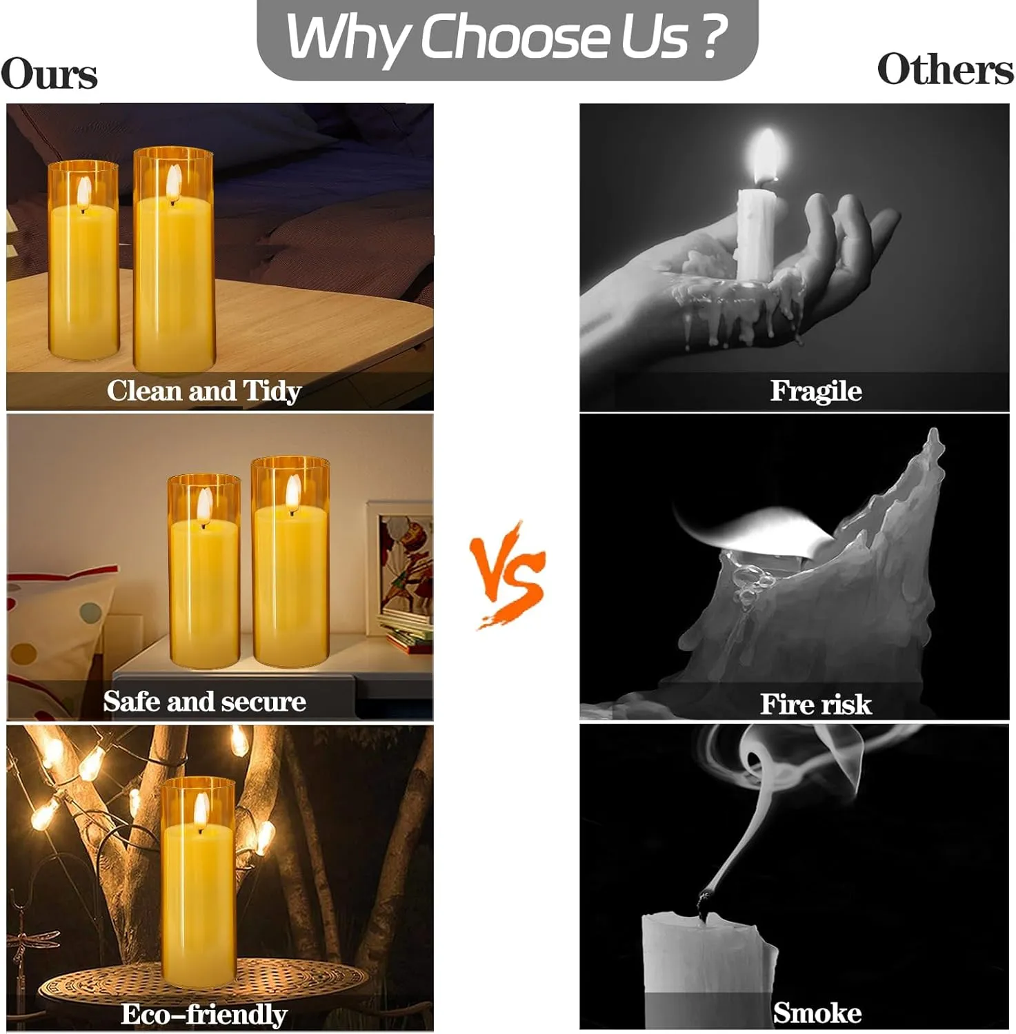 Amber Flickering Flameless Candles, 9 Pack Battery Operated Candles with Flickering Flame, Led Pillar Candles with 2 Remote and Timer for Party/Hotel/Wedding/Birthday/Home Decoration