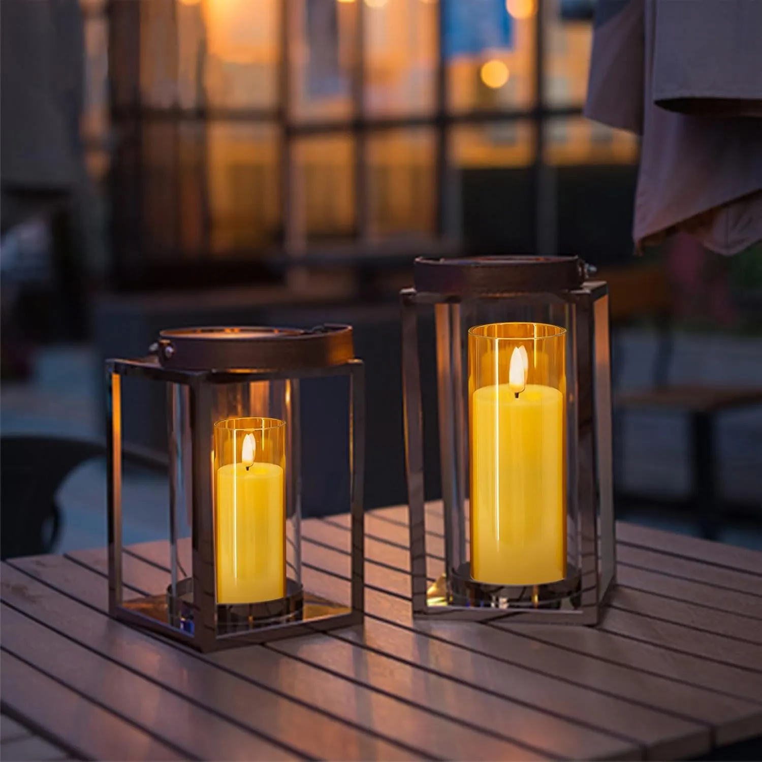 Amber Flickering Flameless Candles, 9 Pack Battery Operated Candles with Flickering Flame, Led Pillar Candles with 2 Remote and Timer for Party/Hotel/Wedding/Birthday/Home Decoration