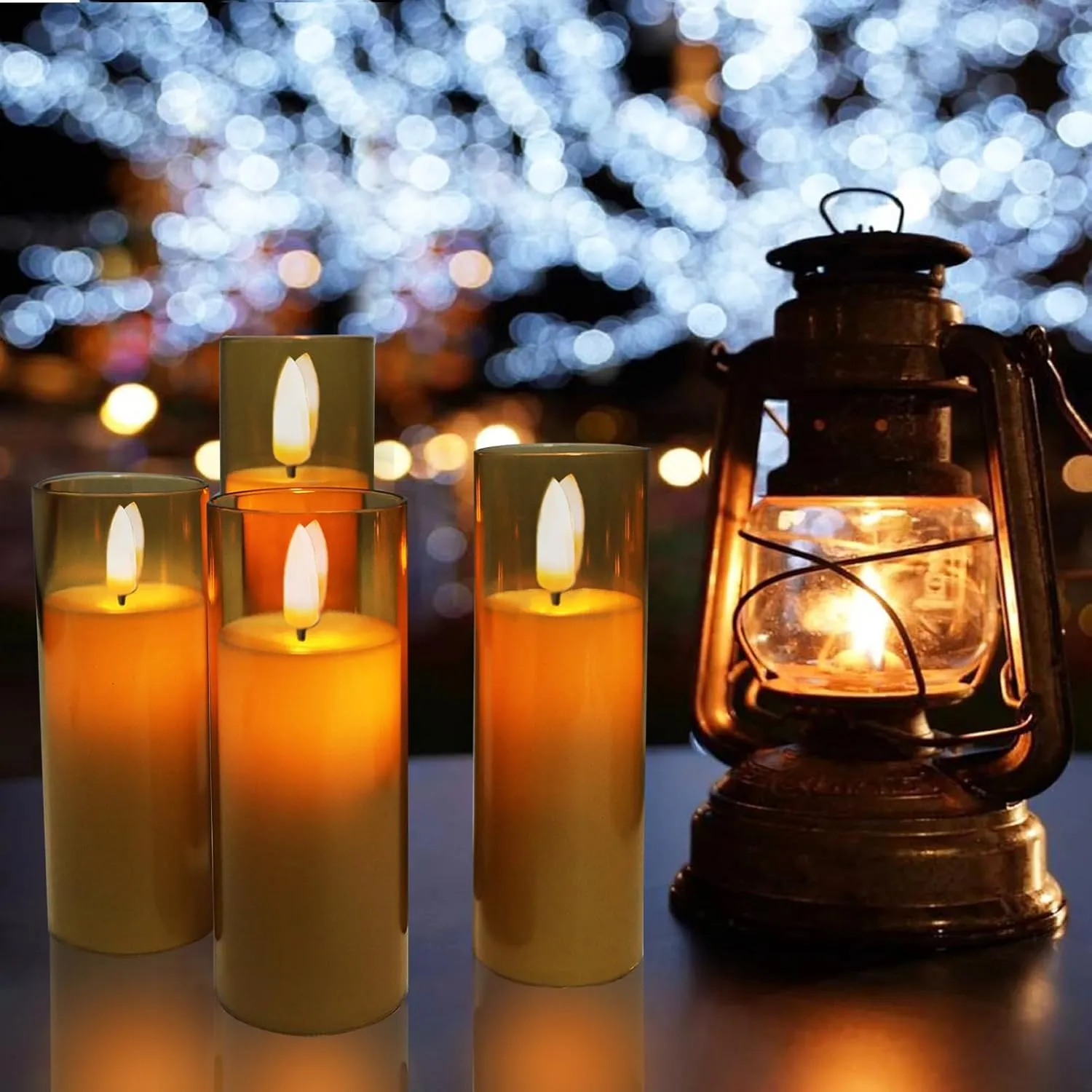 Amber Flickering Flameless Candles, 9 Pack Battery Operated Candles with Flickering Flame, Led Pillar Candles with 2 Remote and Timer for Party/Hotel/Wedding/Birthday/Home Decoration