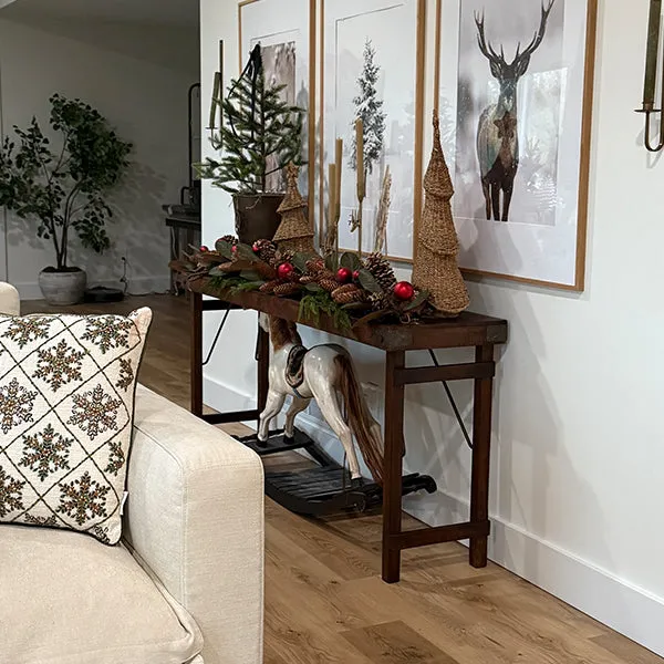 Antique Reclaimed Wooden Folding Console Table