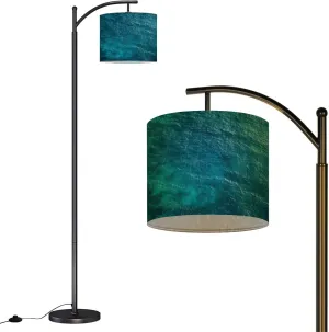 Arc Floor Lamps Aerial View Blue sea Surface Modern LED Adjustable Lampshade Standing Light for Living Room Reading Bedroom Office
