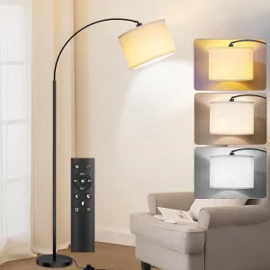 Arc Floor Lamps for Living Room,Modern Standing Lamp with Remote Control,Stepless Dimmable,5 Color temperatures,Over Couch Arched Reading Light for Bedroom,Office(Bulb Included)