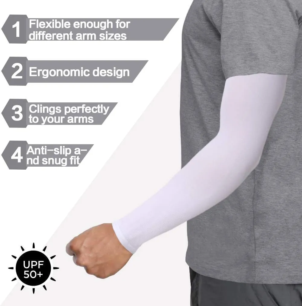 Arm Sleeves for Men Women: Sleeves to Cover Arms for Tattoo Cover Up - 4 Pairs UV Sun Protection UPF 50 Cooling Sports Sleeve