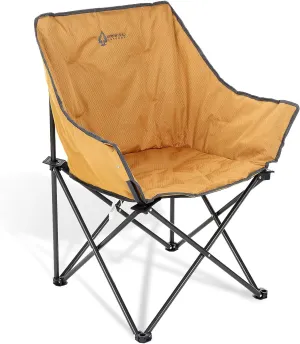 ARROWHEAD OUTDOOR Portable Folding Camping Quad Bucket Chair, Compact, Heavy-Duty, Steel Frame, Supports up to 250lbs | Includes Carrying Bag | USA-Based Support (Tan)