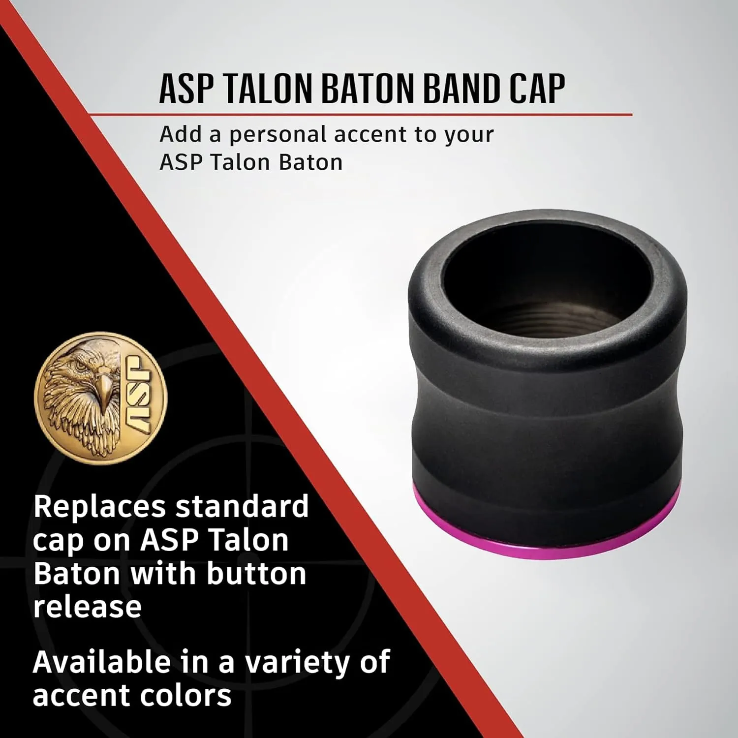 ASP T-Series Band Cap, Talon Baton Handle, Tactical Baton Accessories, Pink