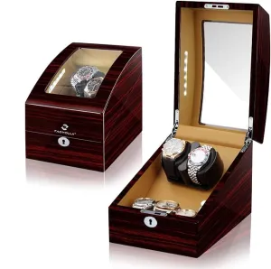 Automatic Watch Winder Box, 5 Rotation Modes with LED Light, 5 Watches Storage Display Box，C