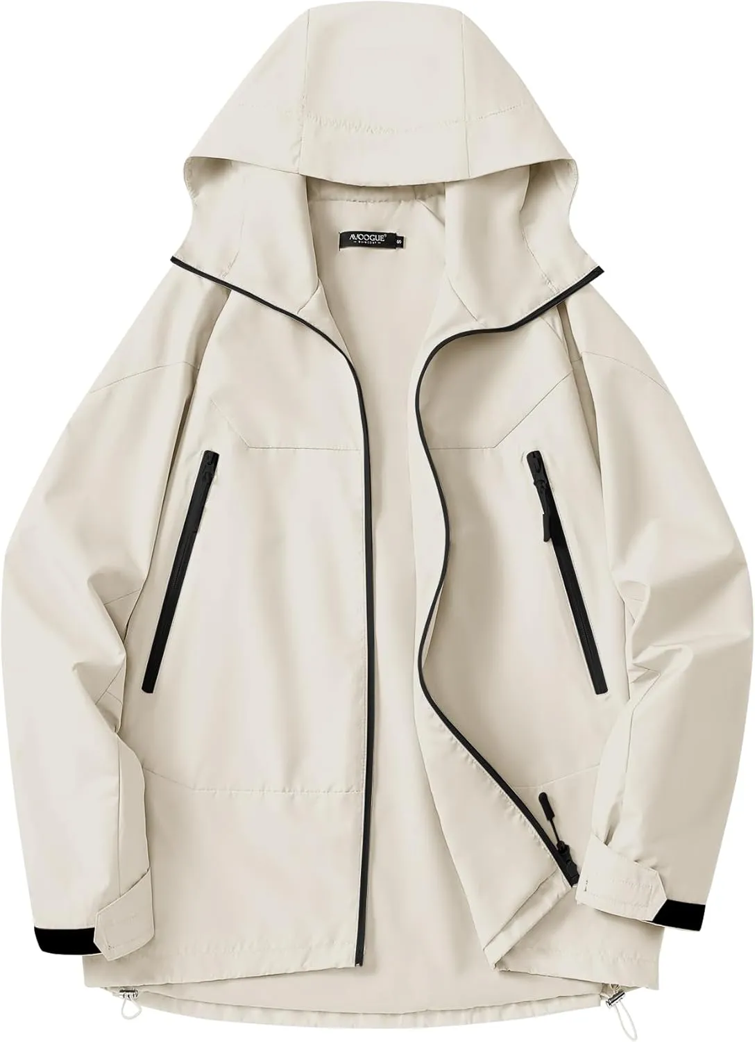 Avoogue Rain Jacket for Women Loose Fit Waterproof Lightweight Lined Rain Coat Hiking Windbreaker Jacket with Hood