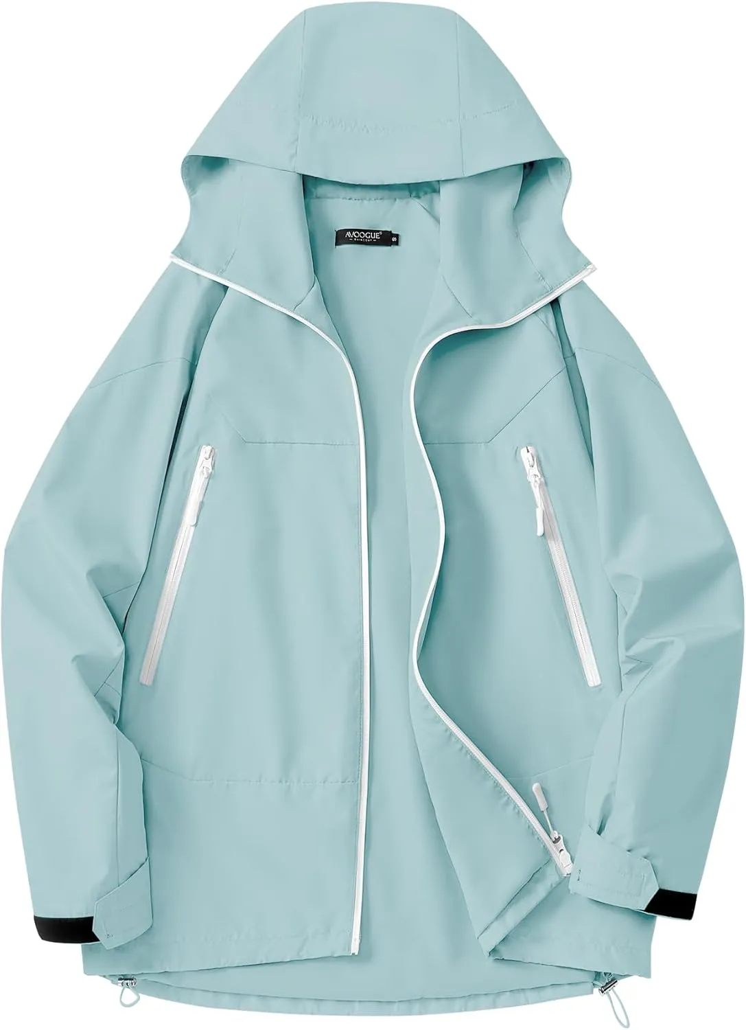 Avoogue Rain Jacket for Women Loose Fit Waterproof Lightweight Lined Rain Coat Hiking Windbreaker Jacket with Hood