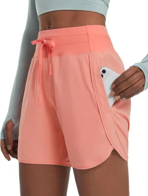 baleaf Women's 5" Workout Shorts Athletic Running Shorts High Waisted with Zipper Pocket Gym Quick Dry Hiking Sports