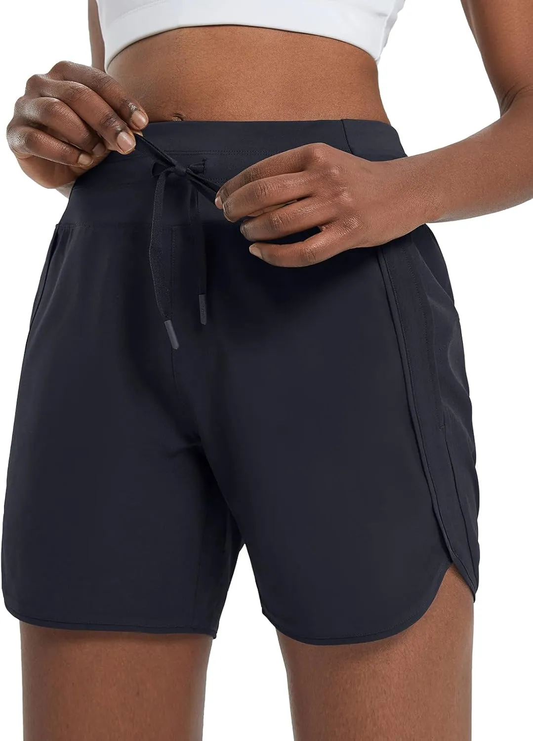 baleaf Women's 5" Workout Shorts Athletic Running Shorts High Waisted with Zipper Pocket Gym Quick Dry Hiking Sports