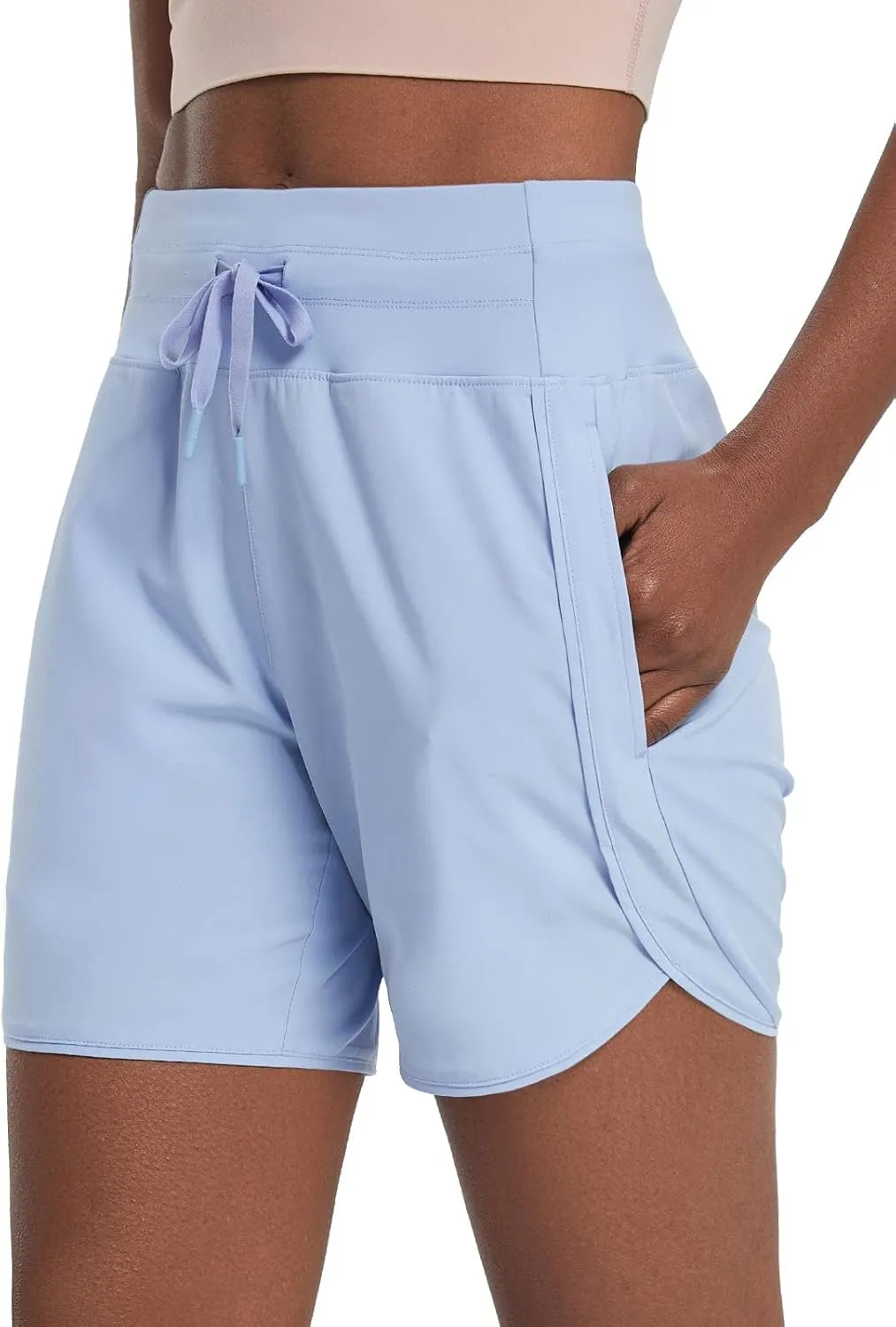 baleaf Women's 5" Workout Shorts Athletic Running Shorts High Waisted with Zipper Pocket Gym Quick Dry Hiking Sports