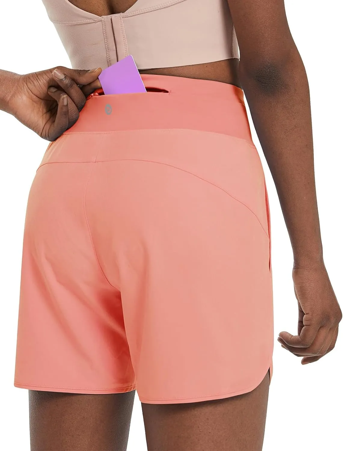 baleaf Women's 5" Workout Shorts Athletic Running Shorts High Waisted with Zipper Pocket Gym Quick Dry Hiking Sports