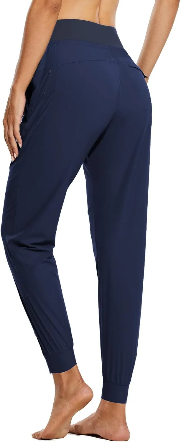 baleaf Women's Joggers Lightweight Hiking Pants High Waist 5 Zipper Pockets Quick Dry Travel Athletic UPF50 