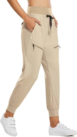 baleaf Women's Joggers Lightweight Hiking Pants High Waist 5 Zipper Pockets Quick Dry Travel Athletic UPF50 
