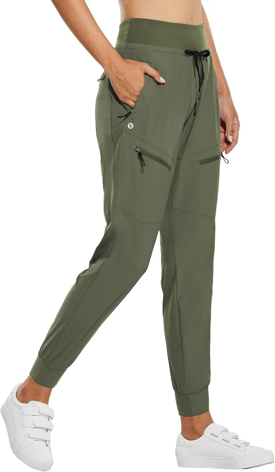 baleaf Women's Joggers Lightweight Hiking Pants High Waist 5 Zipper Pockets Quick Dry Travel Athletic UPF50 