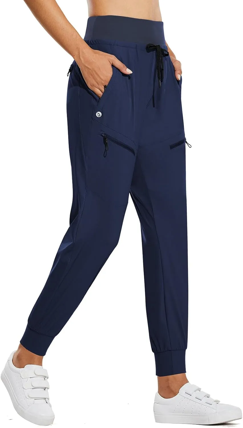 baleaf Women's Joggers Lightweight Hiking Pants High Waist 5 Zipper Pockets Quick Dry Travel Athletic UPF50 