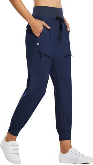 baleaf Women's Joggers Lightweight Hiking Pants High Waist 5 Zipper Pockets Quick Dry Travel Athletic UPF50 