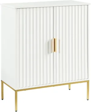 Bathroom Floor Cabinet, Storage Cabinet,Mid-Century Modern Sideboard, Wooden Free-Standing Cabinet with Door for Bathroom, Living Room, Bedroom, White