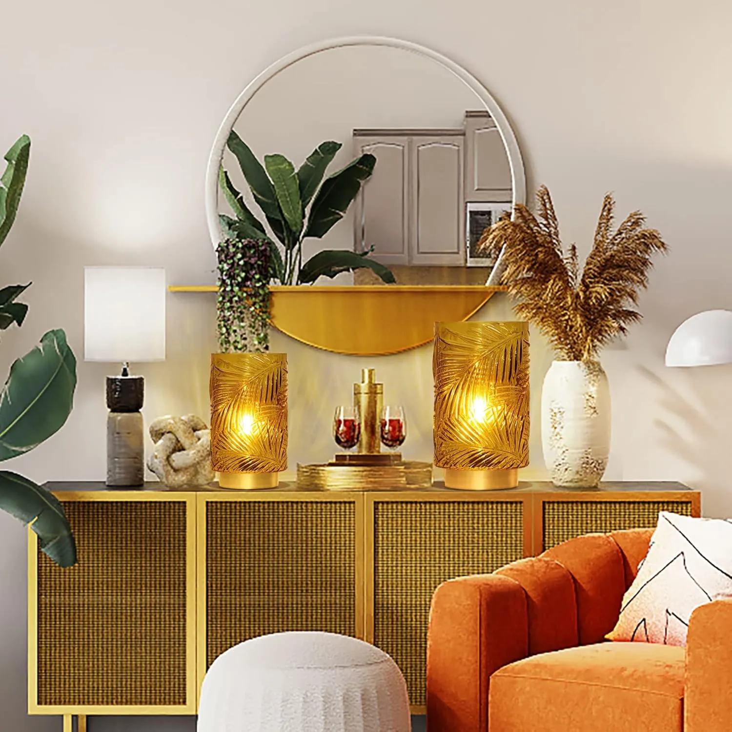 Battery Operated Table Lamp, Cordless Lamps for Home Decor, Battery Powered Nightlight with LED Bulb with Timer, Decorative Lights for Living Room Bedroom Tabletop Entryway Centerpiece Gift(S Yellow)