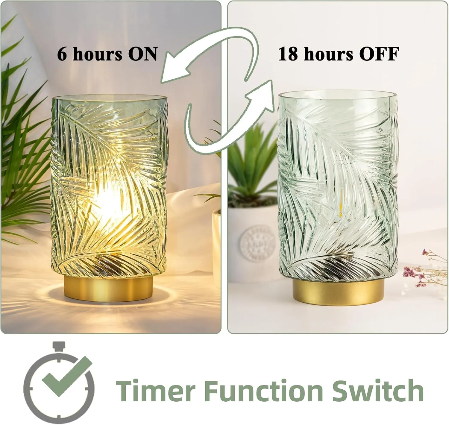 Battery Operated Table Lamp, Cordless Lamps for Home Decor, Battery Powered Nightlight with LED Bulb with Timer, Decorative Lights for Living Room Bedroom Tabletop Entryway Centerpiece Gift(Small LG)
