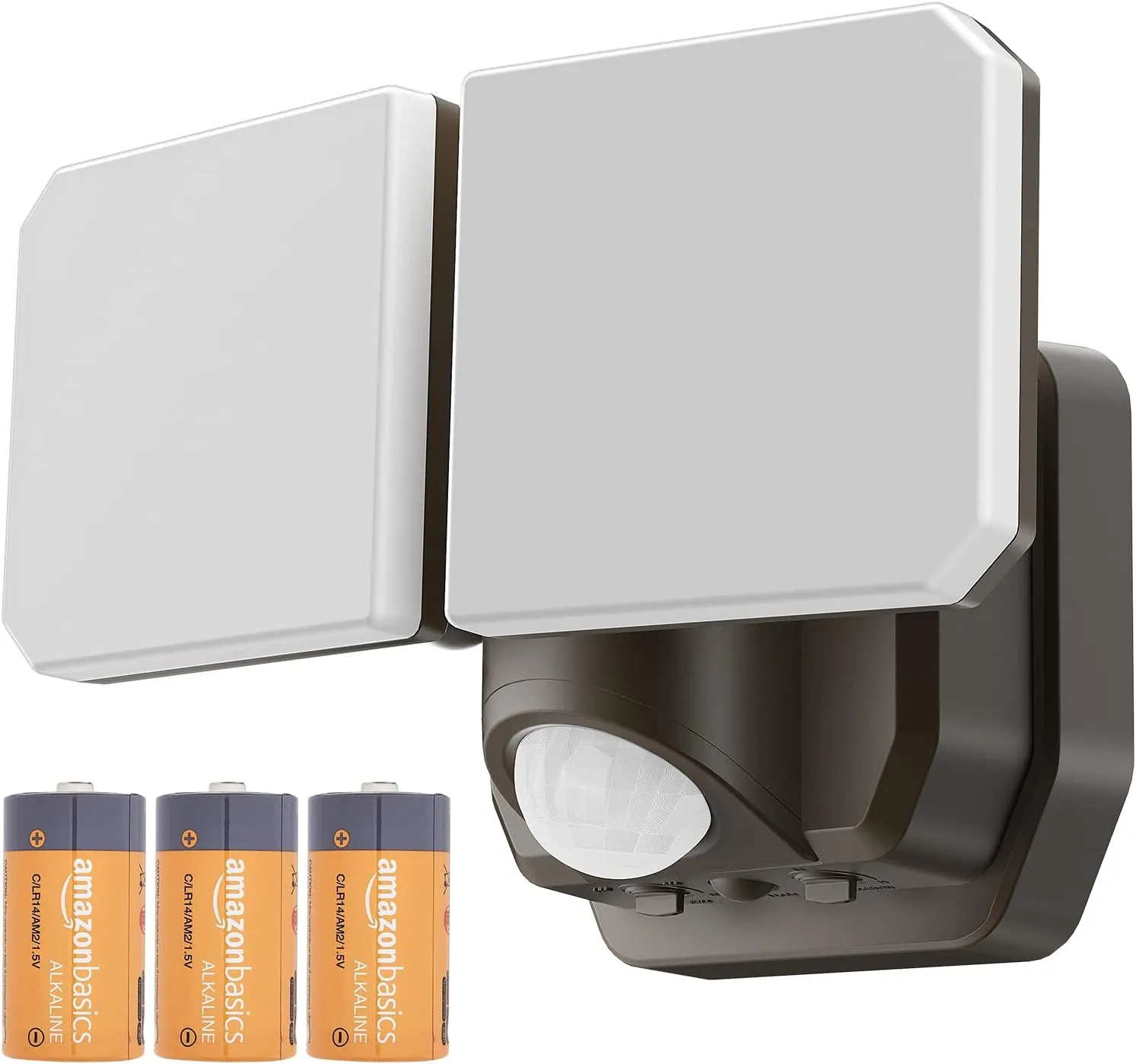 Battery Powered Motion Sensor Security Light,5000K,2 Modes 1000LM Higher Brightness,6 -Month Battery Life,Wireless Flood Lights,49FT Sensing Distance,Indoors or Outdoor Used,2-Year Warranty
