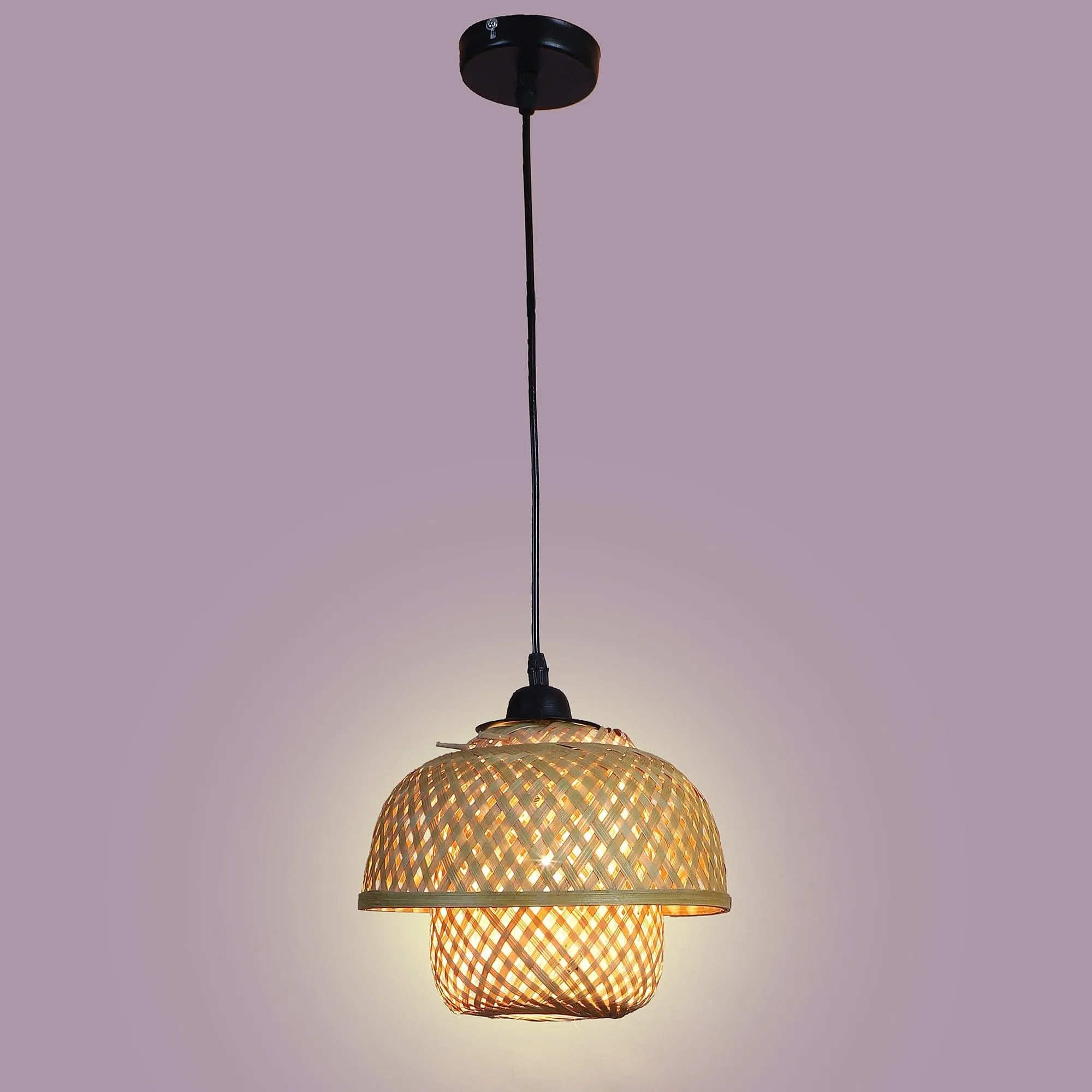 Beautifull  Black Glass Metal  Cream Hanging Light