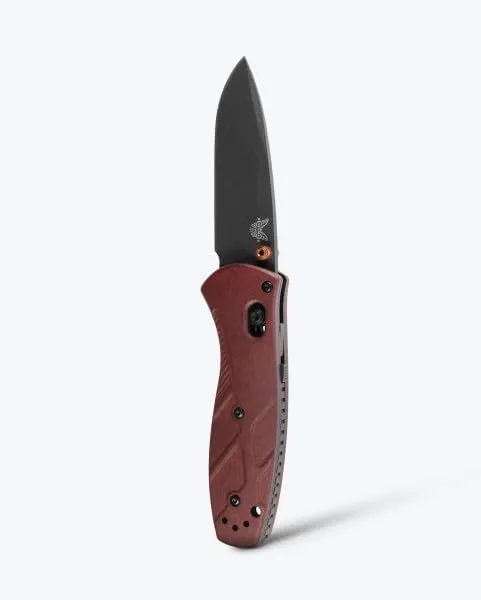 Benchmade - Mini Barrage 585 Knife, Drop-Point Blade, Redstone Richlite Handle (585BK-04)