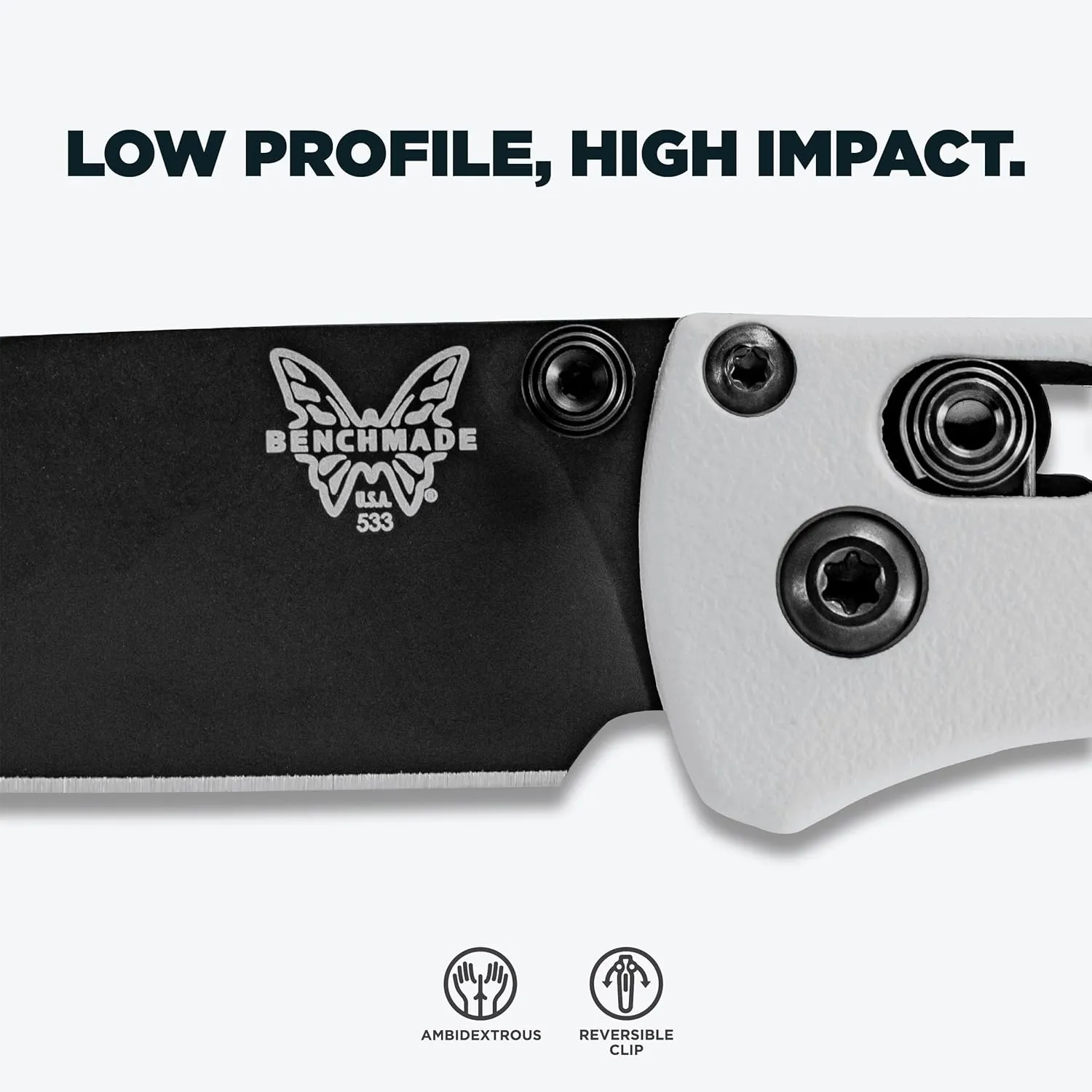 Benchmade - Mini Bugout 533 Folding Knife with White Givory Handle (533BK-1)