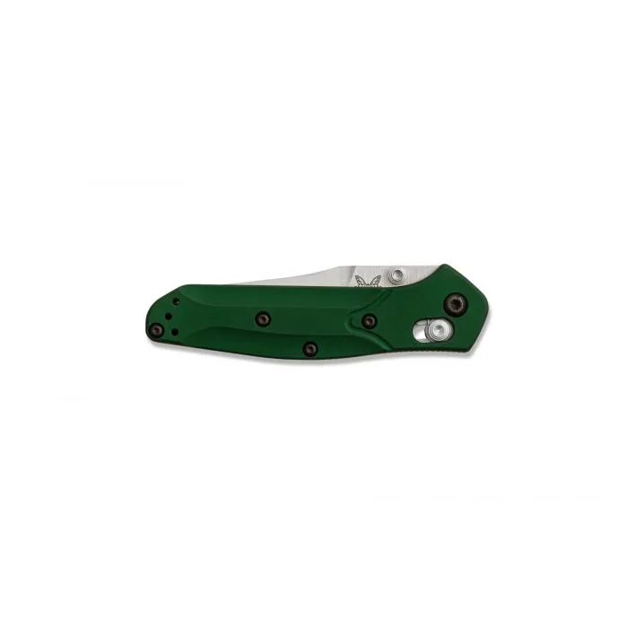 Benchmade Mini Osborne 3" Folding Knife w/ Green Aluminum & Purple Barrel Spacers