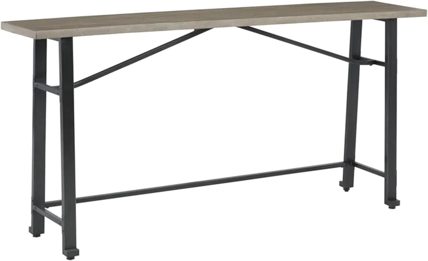 Benjara Xin 72 Inch Counter Height Table, Sturdy Metal Hardware, Rich Surface, Brown and Black