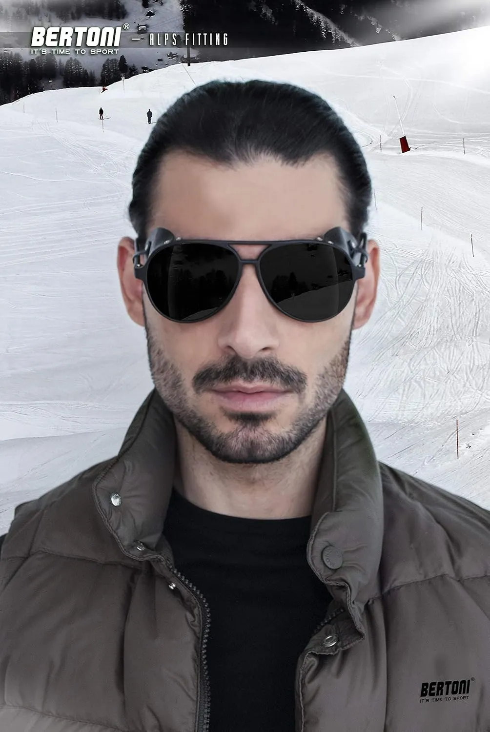 Bertoni Glacier Polarized Sunglasses for Mountain Hiking Trekking Ski mod ALPS Italy