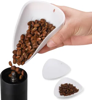 Bincoo Foldable Silicone Coffee Bean Dosing Cup,2 Pack Flexible Weigh Coffee Bean Container-Dosing Vessel Loose Leaf Tea Vessel Single Dose Measuring Tray (White-set 2)