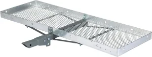 BKDK CURT 18100 60 x 20-Inch Aluminum Tray Hitch Cargo Carrier, 500 lbs Capacity, 2-in Folding Shank