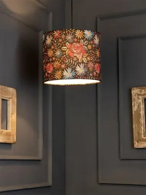 Black Floral Stitch Hanging Shade