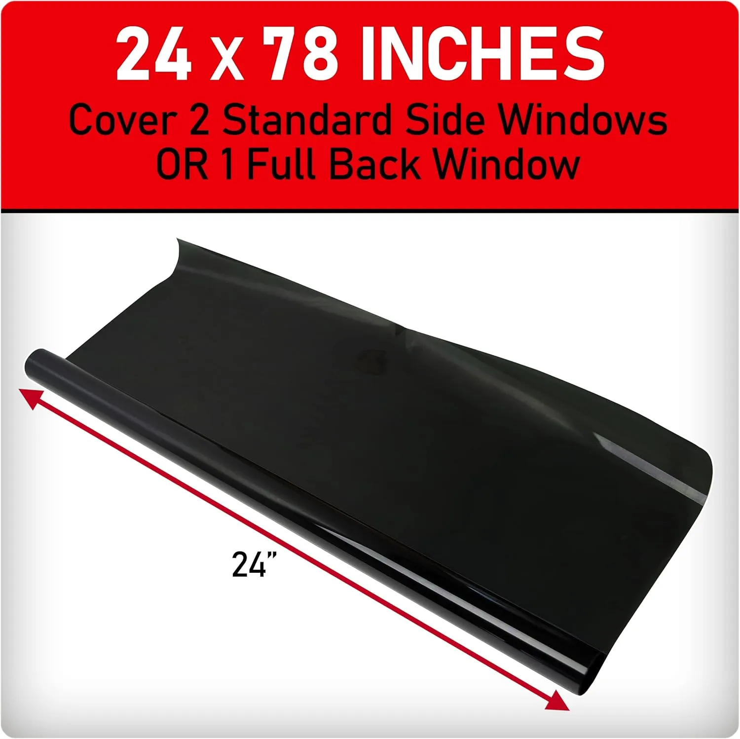 Black Magic 5044819 Midnight Black Extra Dark Tint Film, 2.5% VLT, 25-Inches x 78-Inches